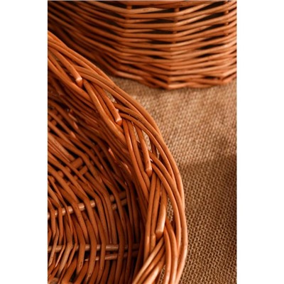 Хлебница плетёная, с крышкой, натуральная, 44х33х16 см